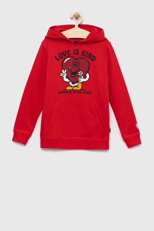 

Детская хлопковая толстовка Vans HANDLE CARE PO LOVE DREDD, красный