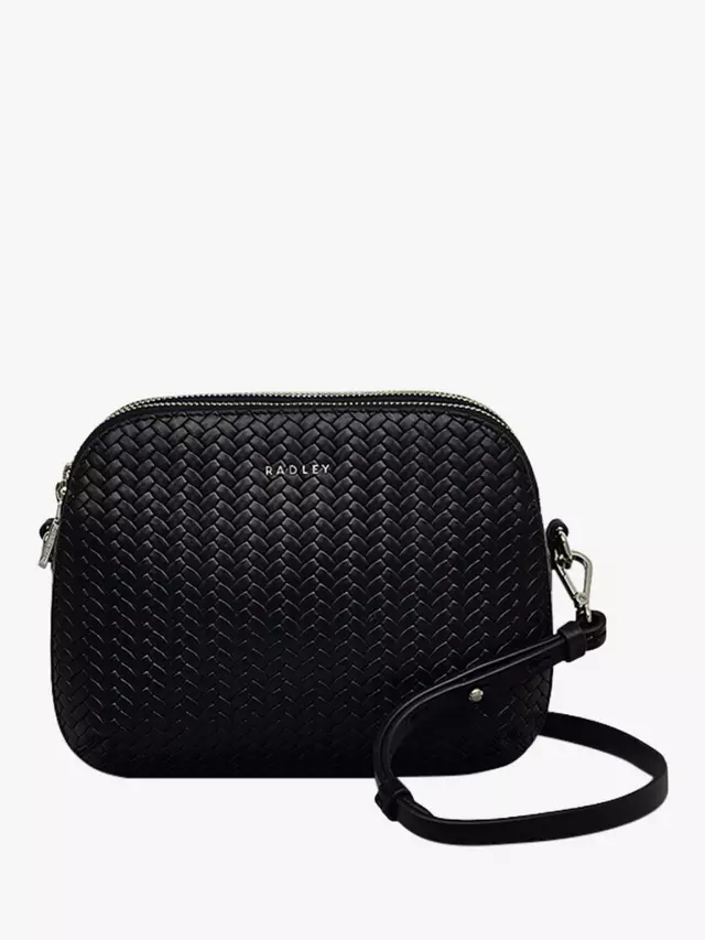 

Сумка кросс-боди Radley Dukes Place Icon Leather Weave Medium Zip Top, черный