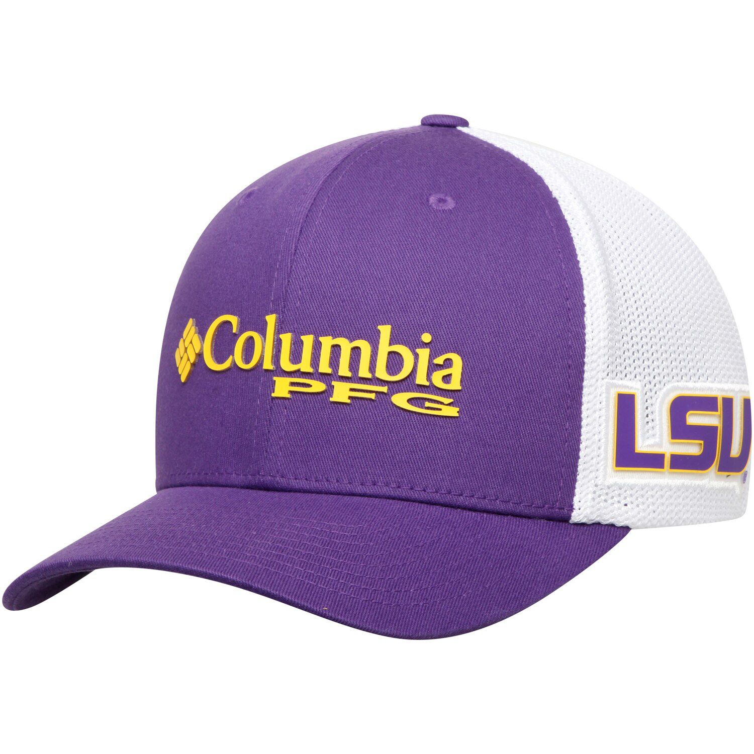 Мужская фиолетовая кепка Columbia LSU Tigers Collegiate PFG Flex Hat