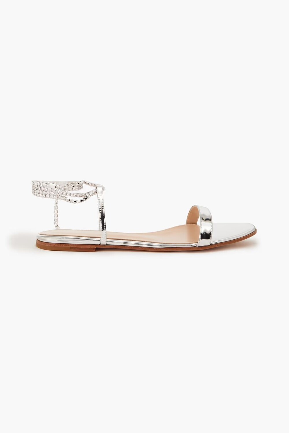 

Босоножки из зеркальной кожи с декором Gianvito Rossi, серебро