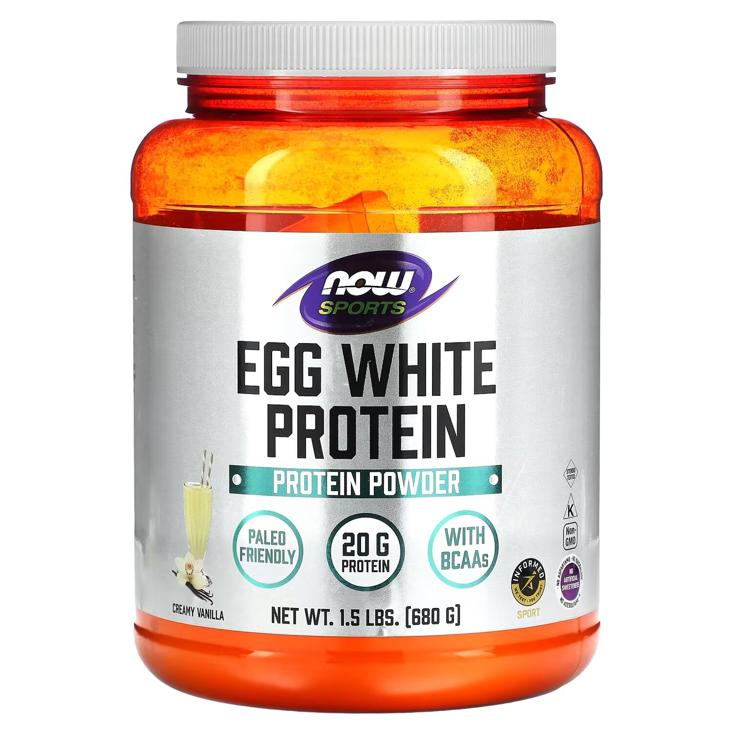 

Протеиновый порошок NOW Foods Sports сливочно-ванильный, 680г