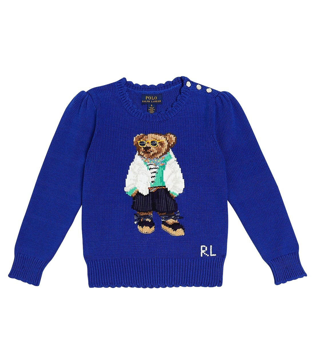 

Свитер polo bear из хлопка Polo Ralph Lauren Kids, синий