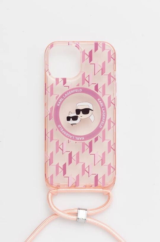 

Чехол для телефона iPhone 15/14/13 6,1 дюйма Karl Lagerfeld, розовый