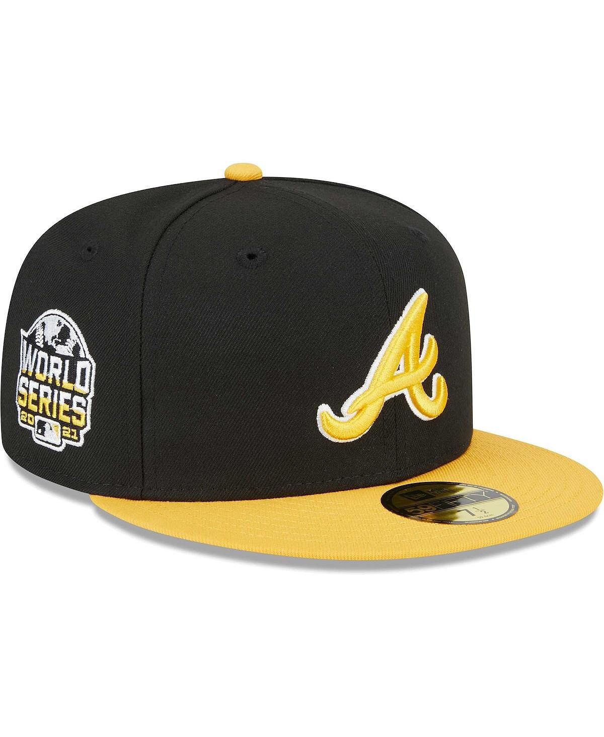 

Мужская черная, золотая приталенная шляпа Atlanta Braves 59FIFTY New Era