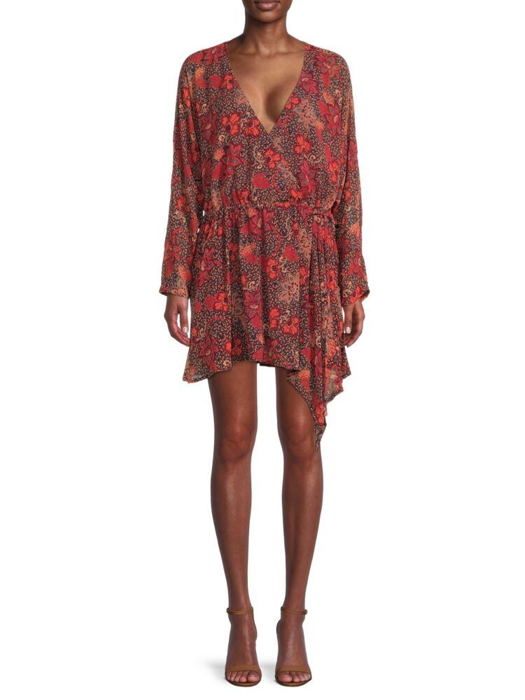 

Платье Teegan с цветочным запахом Free People, цвет Peach Combo