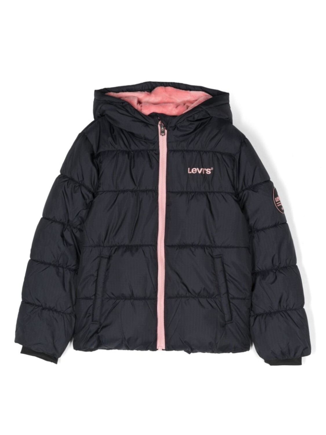 

Levi's Kids пуховик с вышитым логотипом, черный