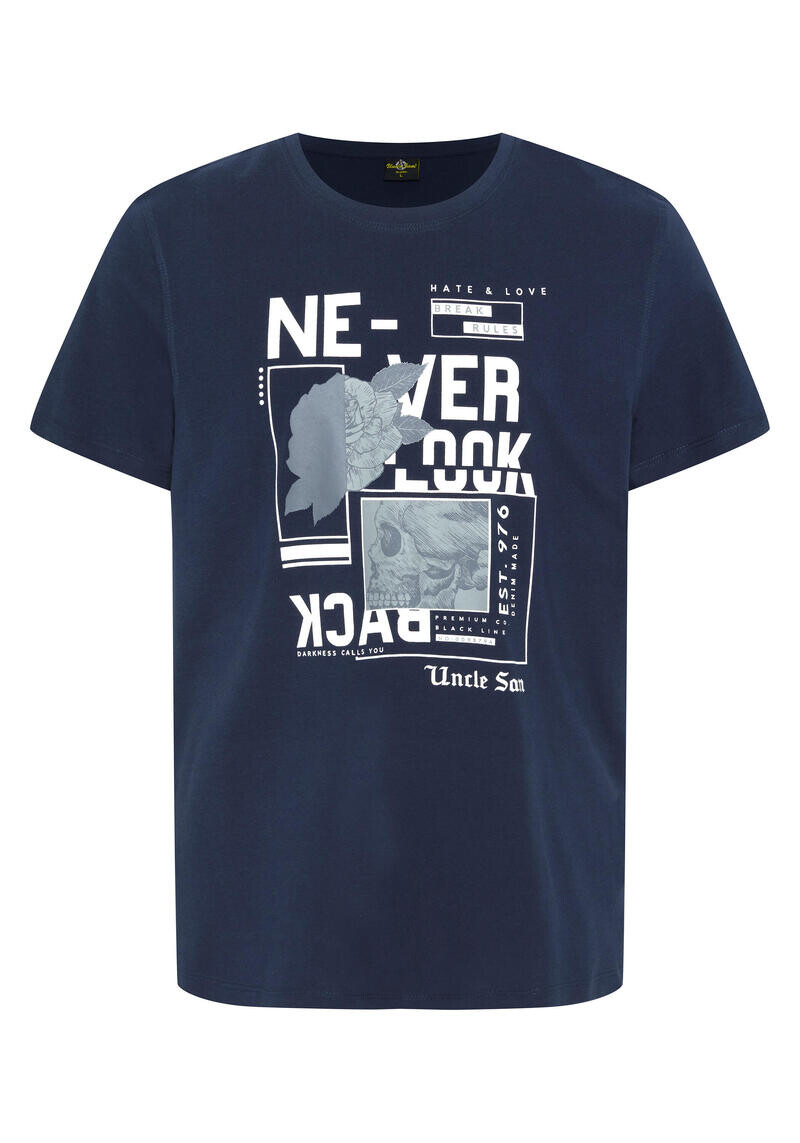 

Футболка с надписью NEVER LOOK BACK UNCLE SAM, цвет blau
