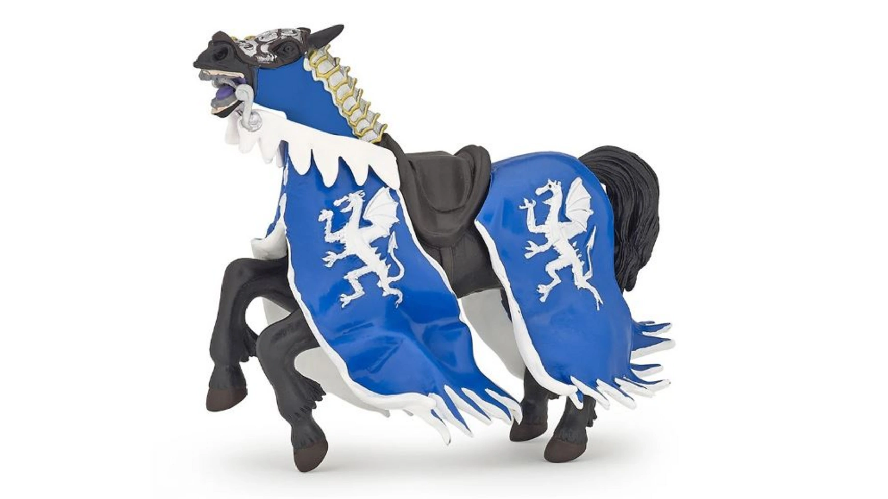 papo коллекционная фигурка серия рыцари конь короля ричарда синий 39389 Лошадь короля драконов, синяя Papo