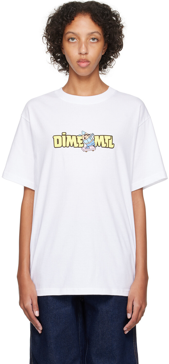 

Белая футболка с принтом Dime, Белый