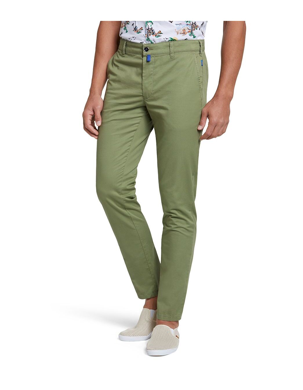Тканевые брюки Meyer Twill M5 Slim, зеленый