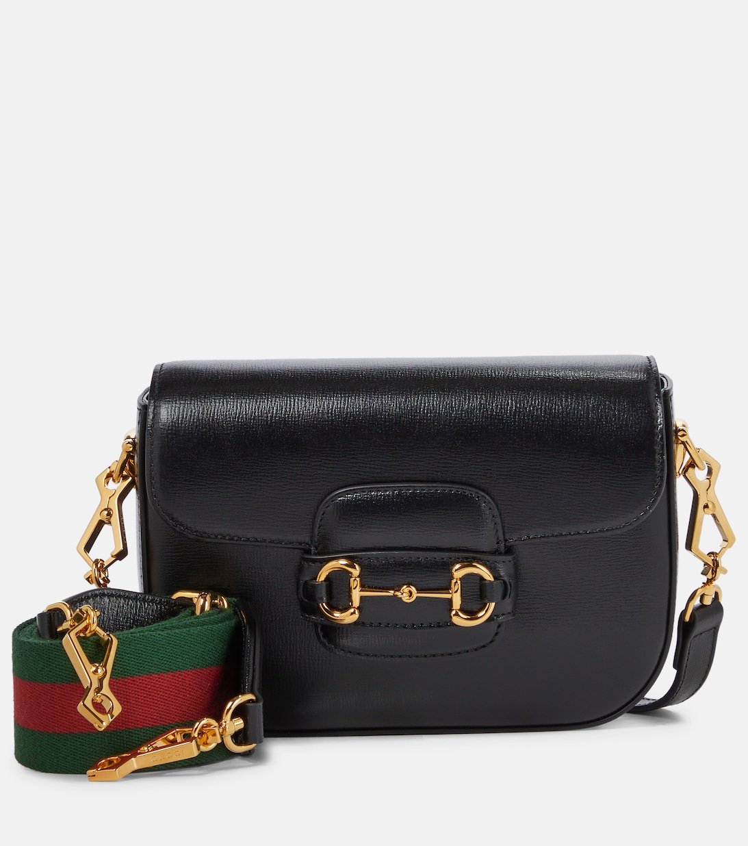 

Кожаная сумка через плечо Gucci Horsebit 1955 Mini Gucci, черный