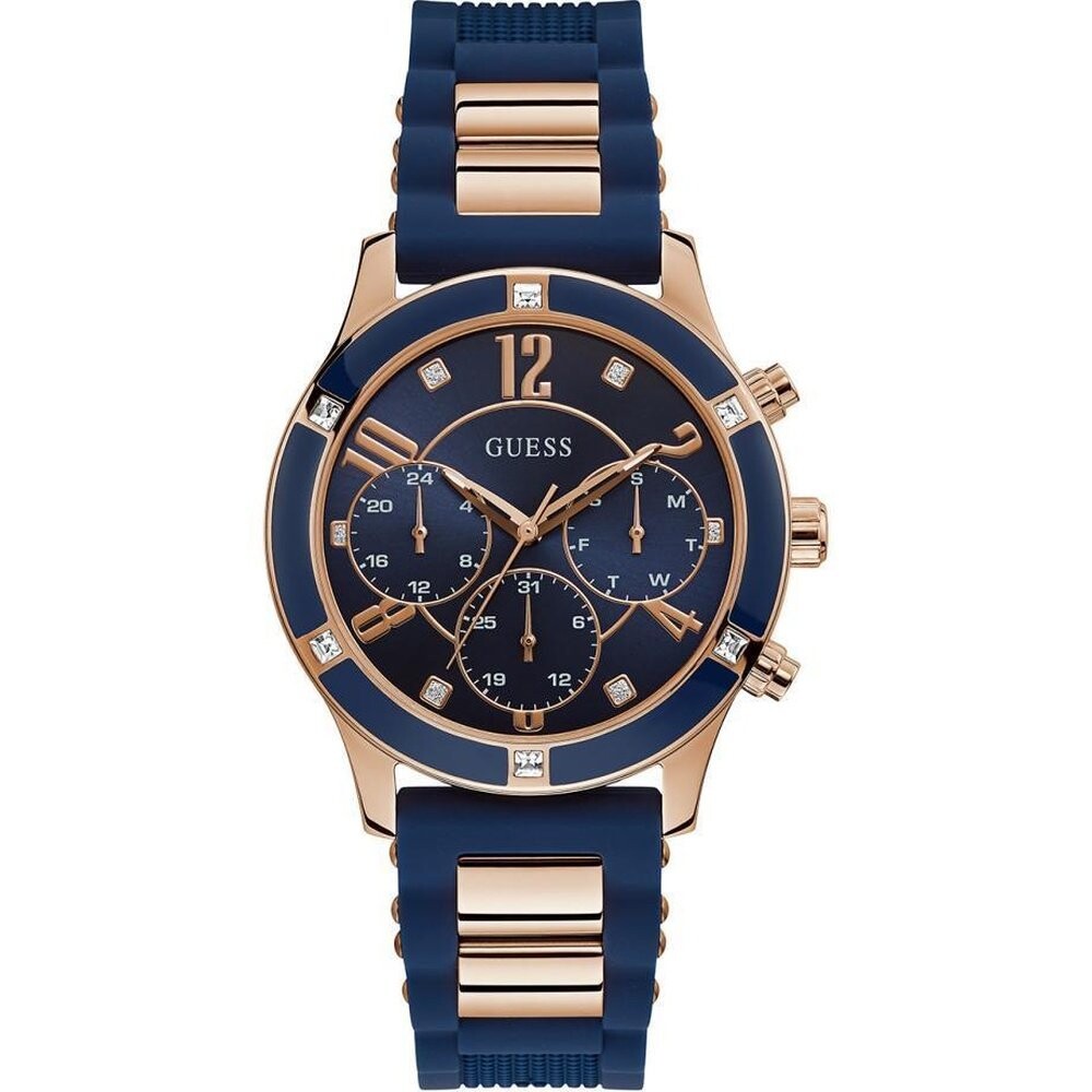 

W1234L4 кварцевые часы с синим циферблатом и бриллиантами Guess, синий