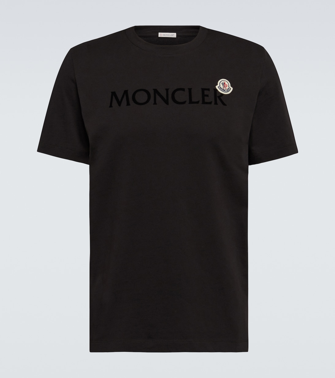Футболка из хлопкового джерси с логотипом Moncler, черный спортивные брюки из хлопкового джерси с логотипом moncler черный