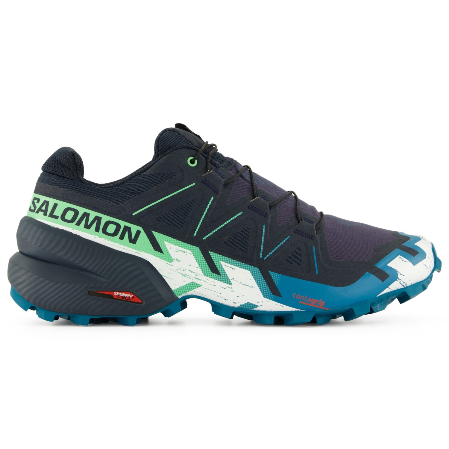 Кроссовки для бега по пересеченной местности Salomon Speedcross 6, цвет Carbon/Tahitian Tide/White