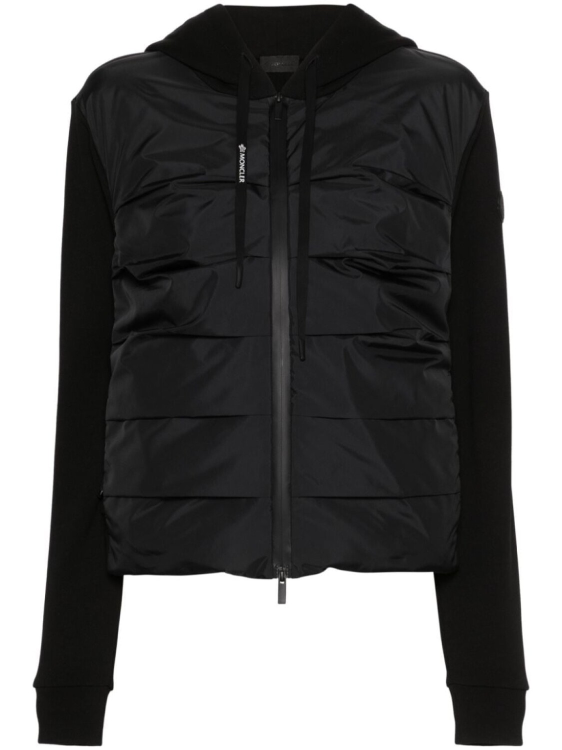 

Moncler куртка в рубчик со стегаными вставками, черный