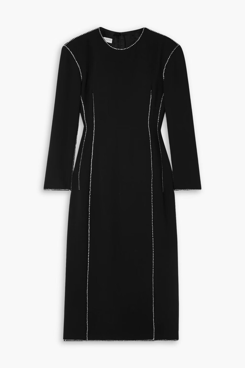 

Платье миди из крепа, украшенное кристаллами Dries Van Noten, черный