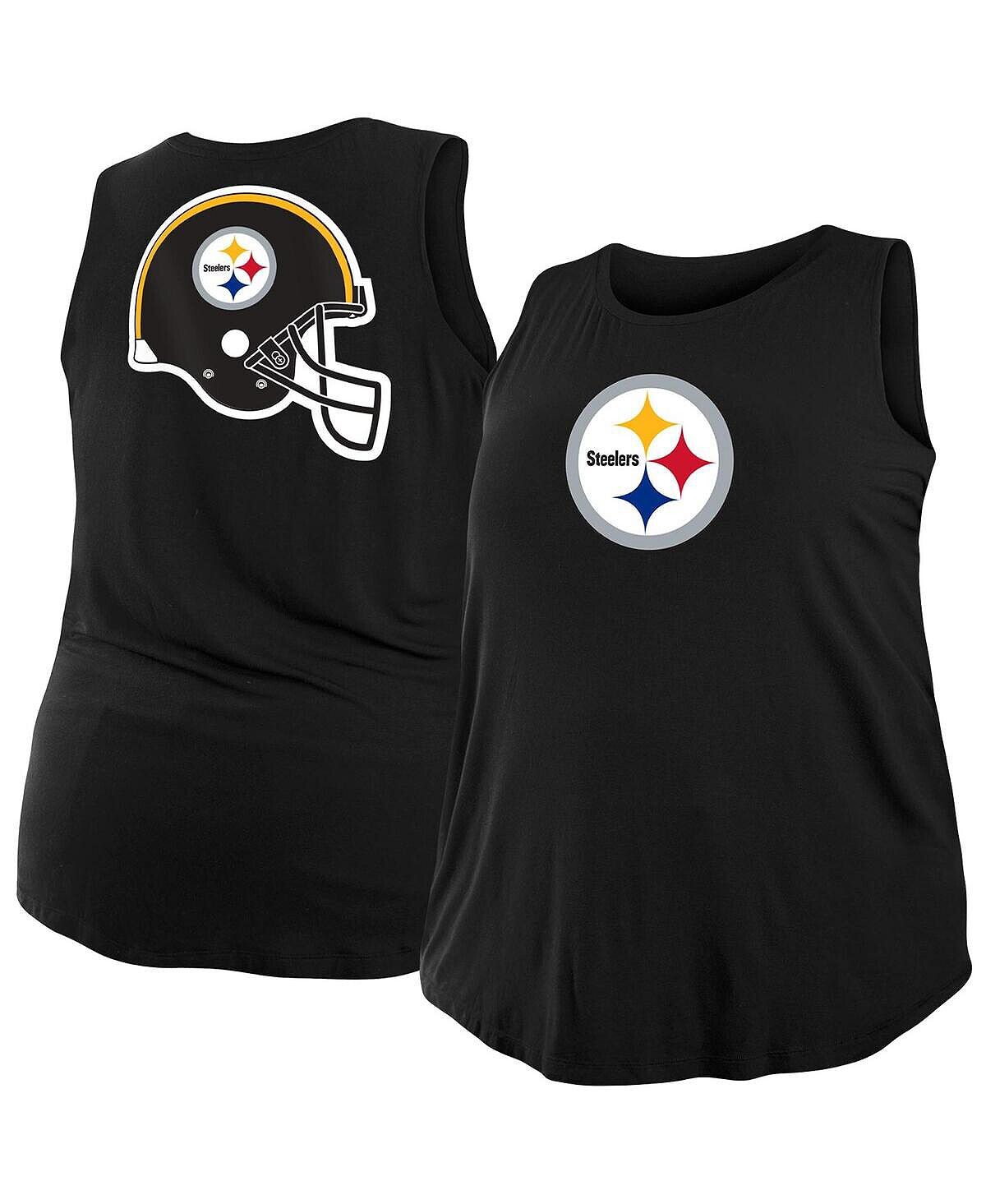 

Женская черная майка больших размеров Pittsburgh Steelers New Era, черный