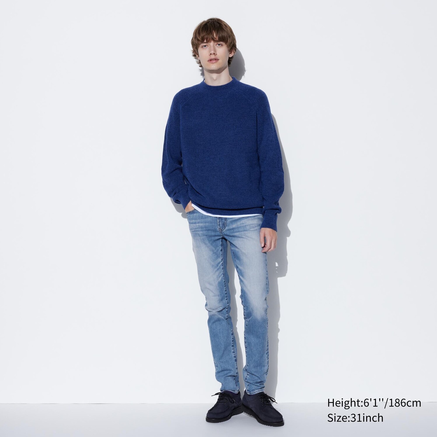 Джинсы Uniqlo мужские skinny fit, синий джинсы uniqlo ultra stretch skinny fit бежевый