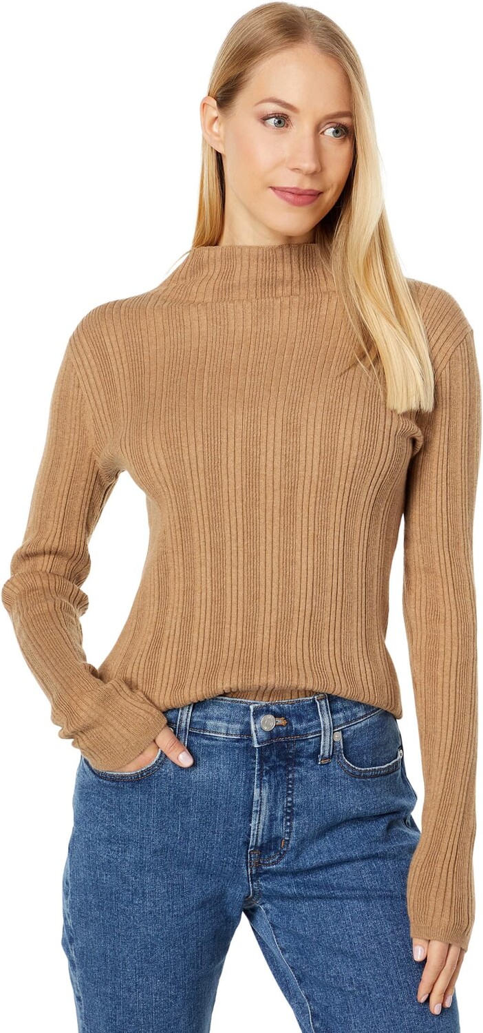 

Пуловер Leaton с воротником-стойкой Madewell, цвет Heather Caramel
