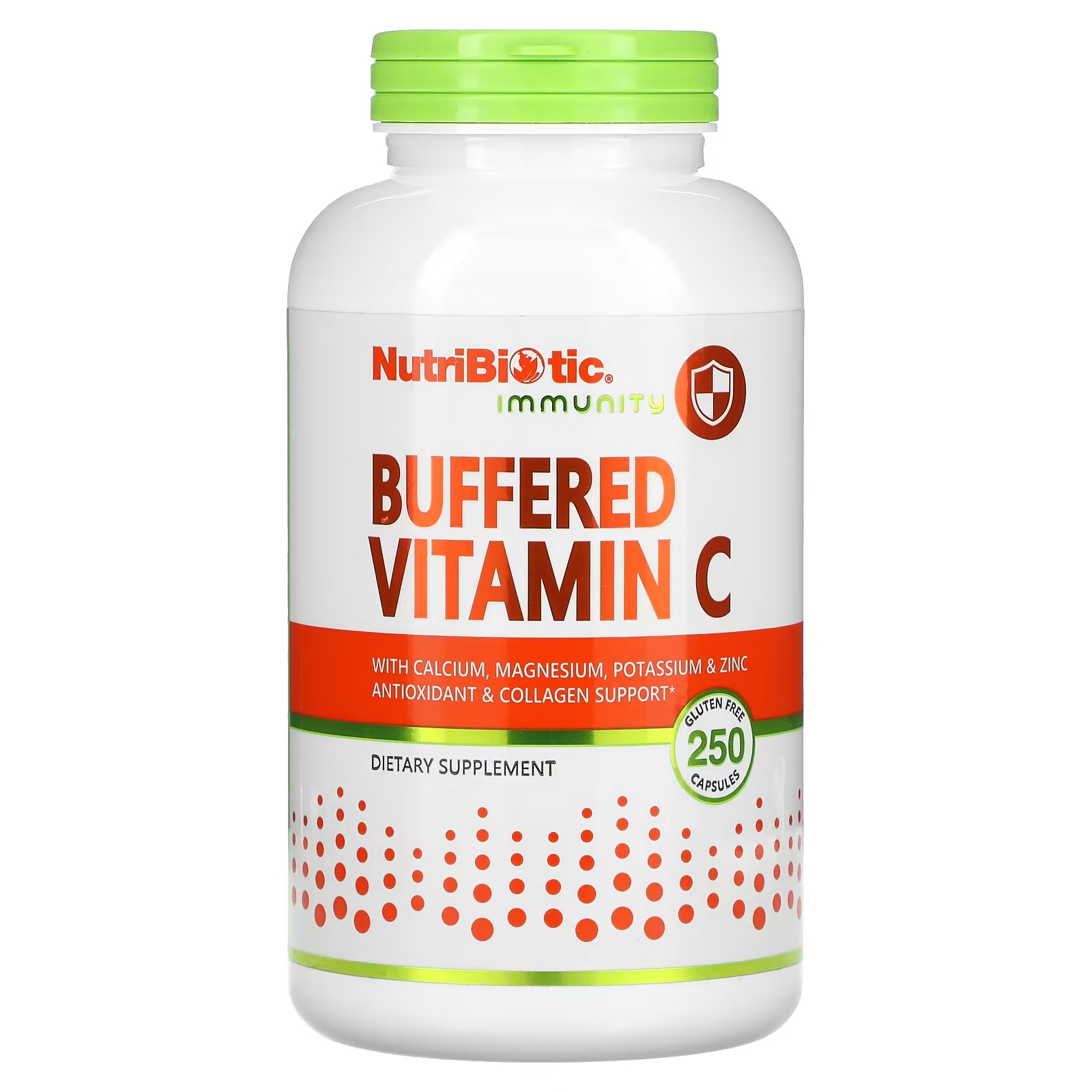 Буферный витамин С NutriBiotic для иммунитета, 250 капсул аскорбинка вит с с магнием калием таб 3 0г крутка 14