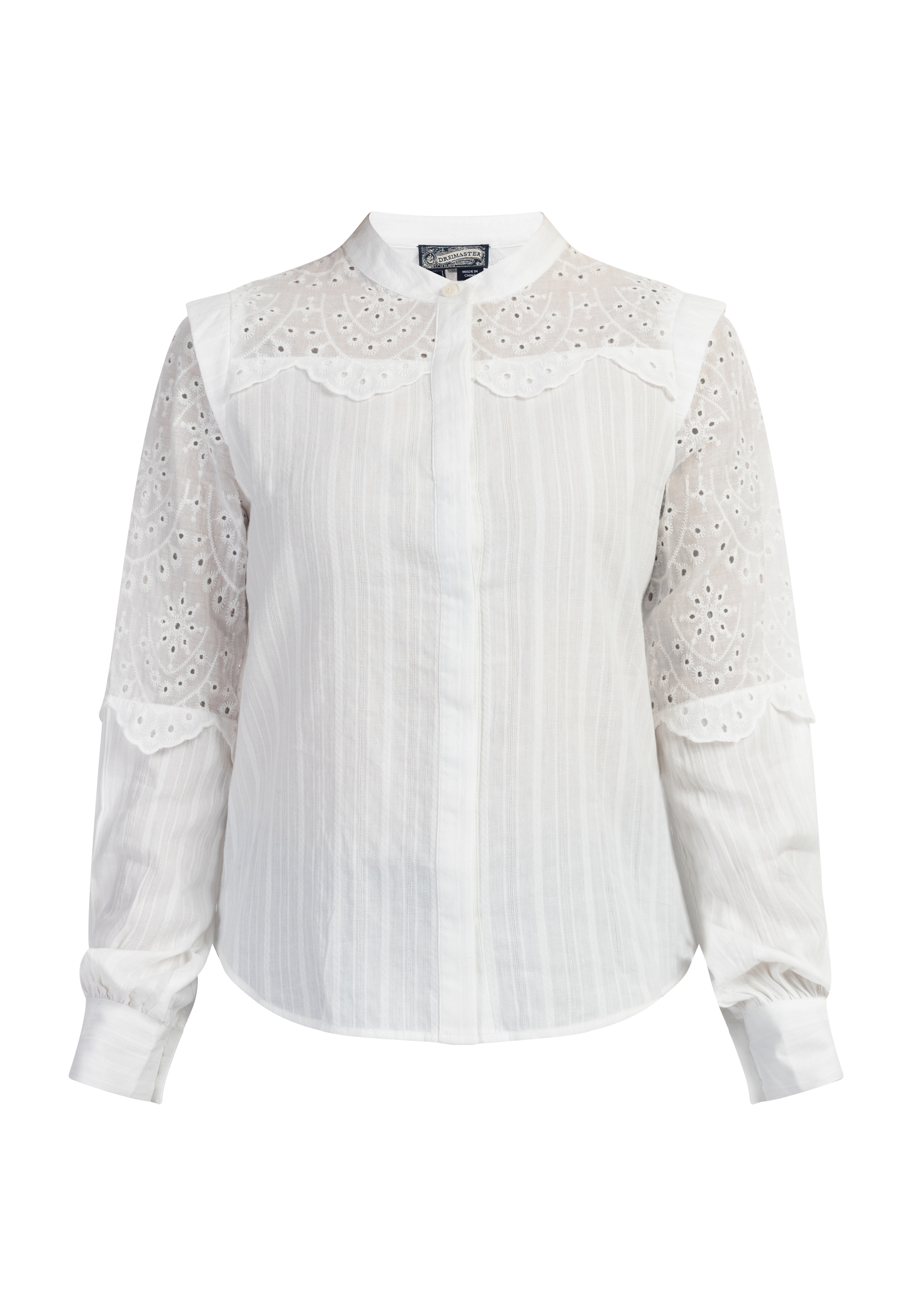 Блуза DreiMaster Langarm, белый блуза dreimaster langarm белый