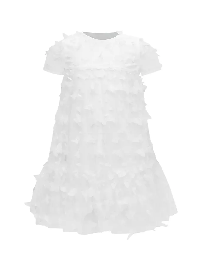 Платье для девочки с аппликацией в виде бабочки Bardot Junior, слоновая кость топ bardot lace corset слоновая кость