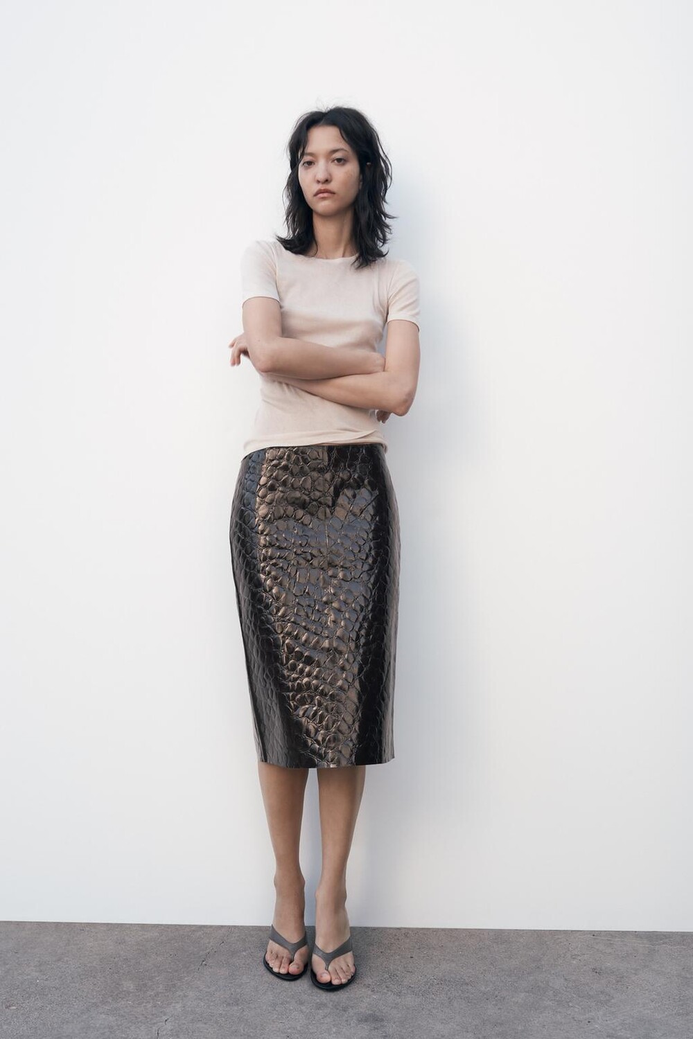 

Кожаная юбка ZARA, шоколад