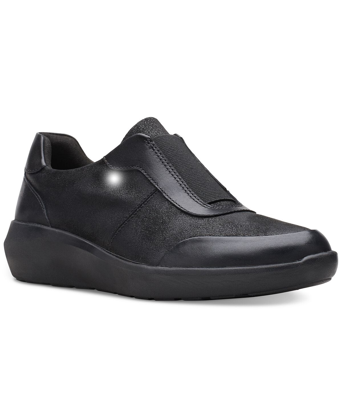 

Женские низкие кеды без шнуровки Kayleigh Peak Clarks, черный