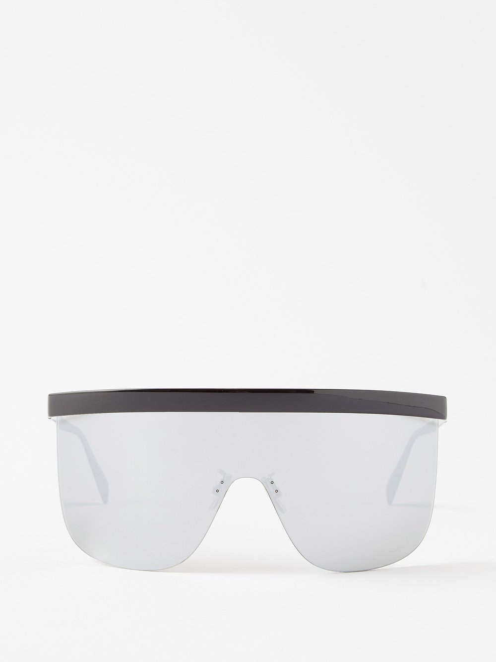 цена Массивные солнцезащитные очки-щитки Celine Eyewear, черный