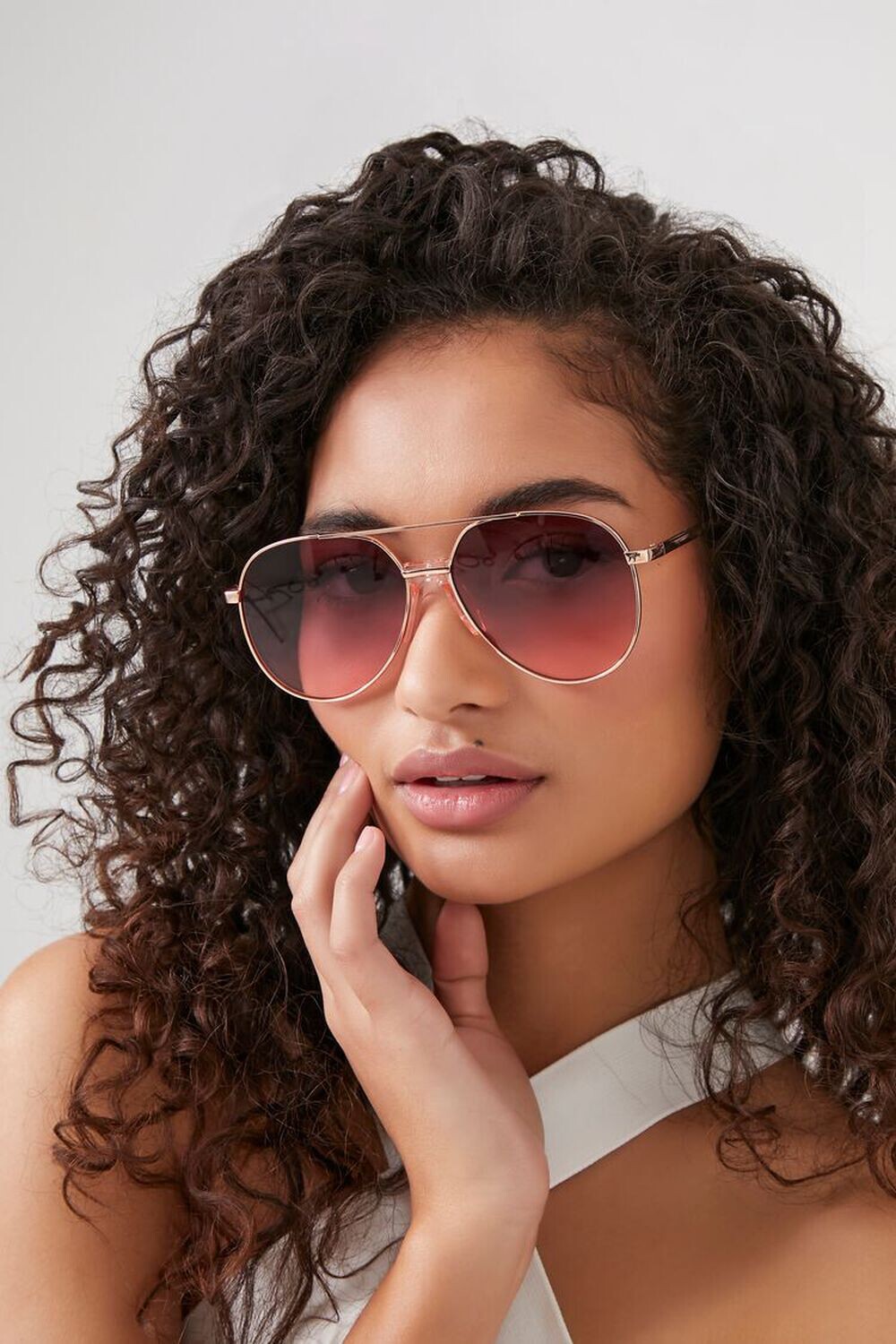 

Солнцезащитные очки-авиаторы в оправе Forever 21, розовое золото