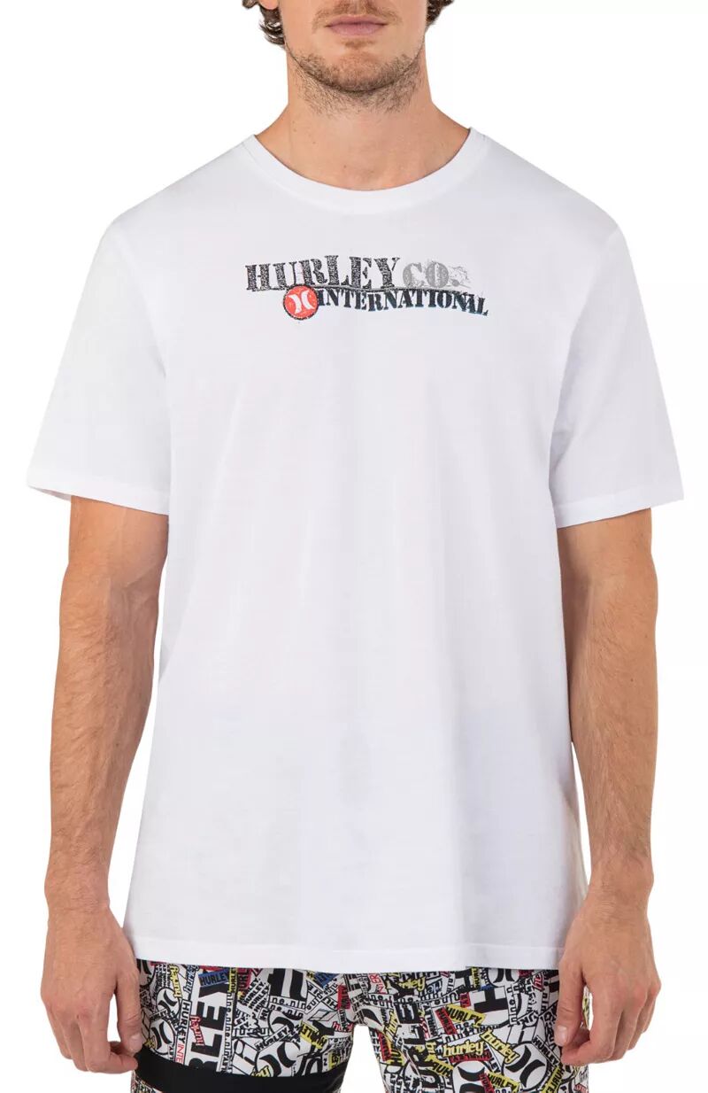 Мужская футболка Hurley на каждый день 25th S, белый мужская футболка hurley whirlpool на каждый день белый