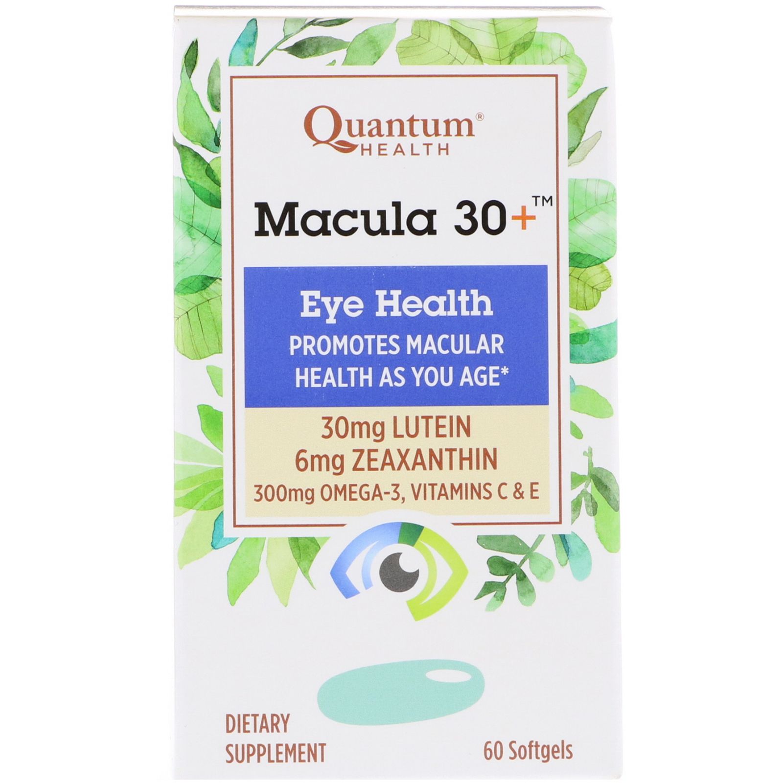Quantum Health Macula 30+ Eye Health 60 Softgels quantum health digital blue здоровье глаз 60 мягких таблеток