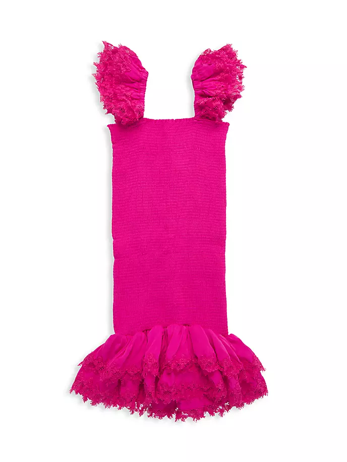 Платье Belle со сборками и оборками для маленьких девочек и девочек Little Peixoto, цвет pink crush