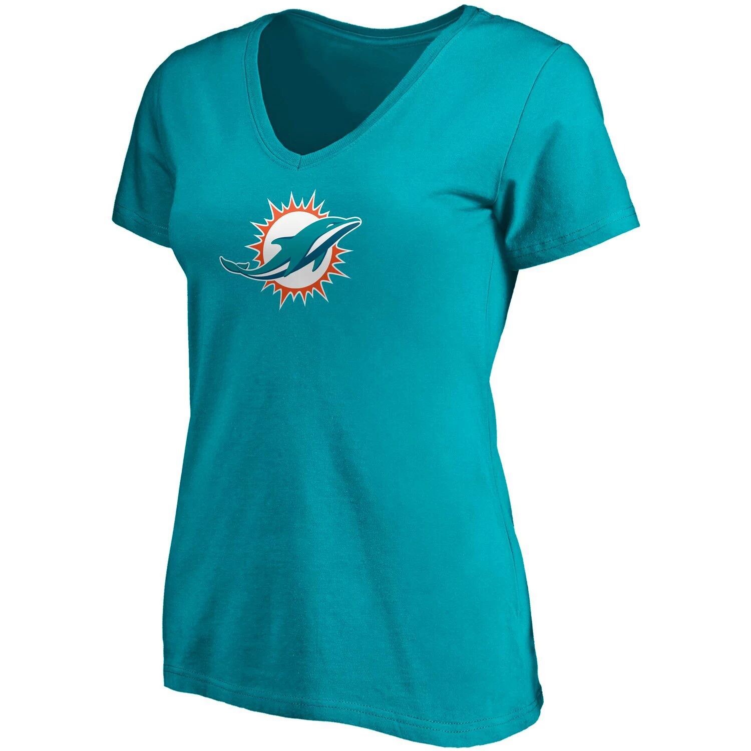 

Женская футболка Fanatics с логотипом Tua Tagovailoa Aqua Miami Dolphins Player Icon, имя и номер, футболка с v-образным вырезом Fanatics