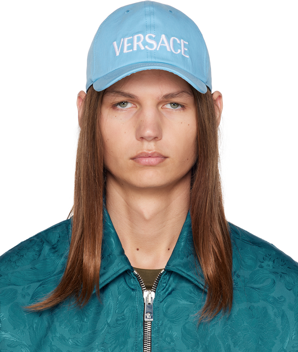 Синяя вышитая кепка Летнее небо Versace