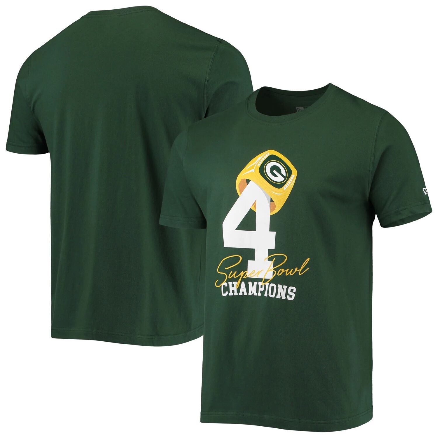 

Мужская зеленая футболка Green Bay Packers Local Count the Rings New Era, Зеленый