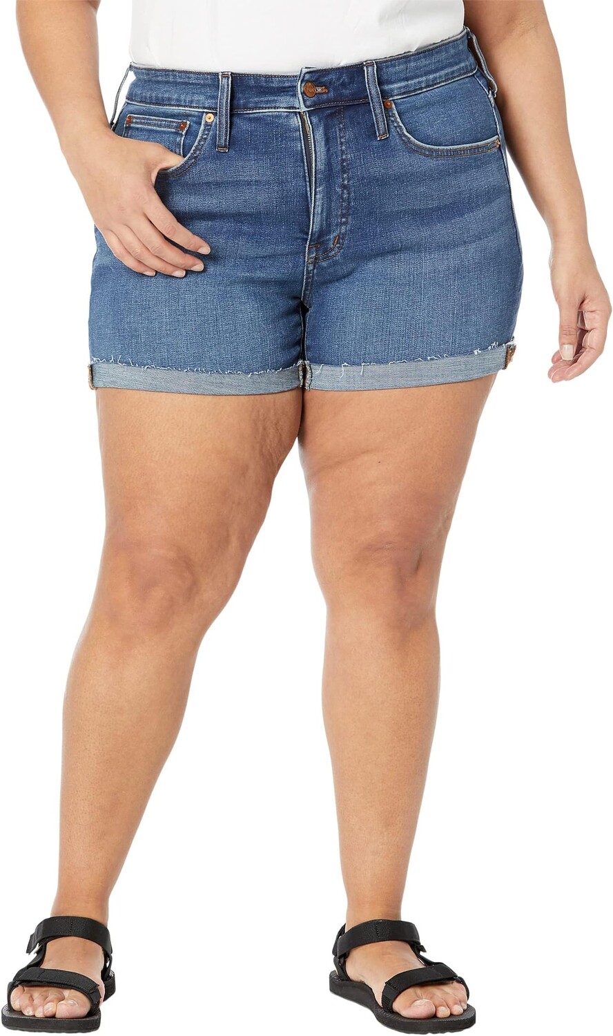 

Джинсовые шорты Plus с высокой посадкой цвета Onaway Wash Madewell, цвет Onaway Wash