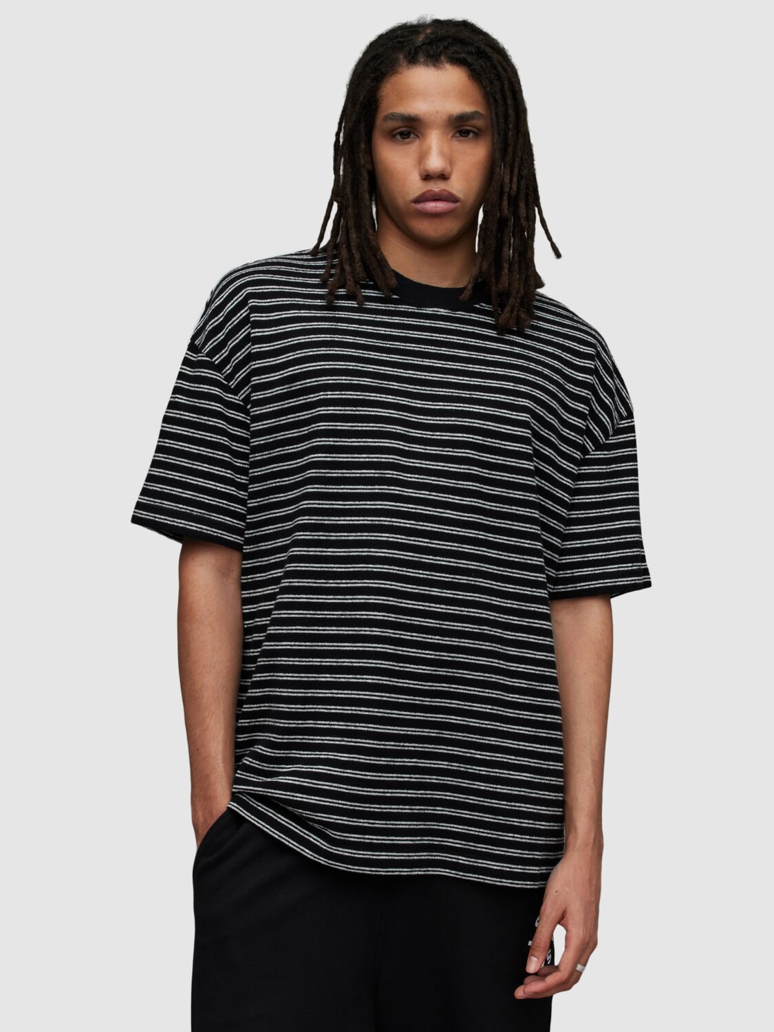 

Футболка AllSaints Ricky с короткими рукавами, черный/белый