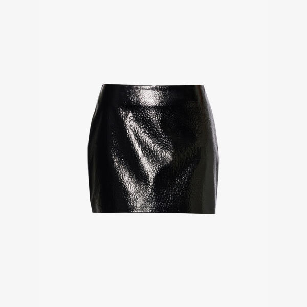 

Мини-Юбка Mary из блестящей искусственной кожи The Frankie Shop, черный