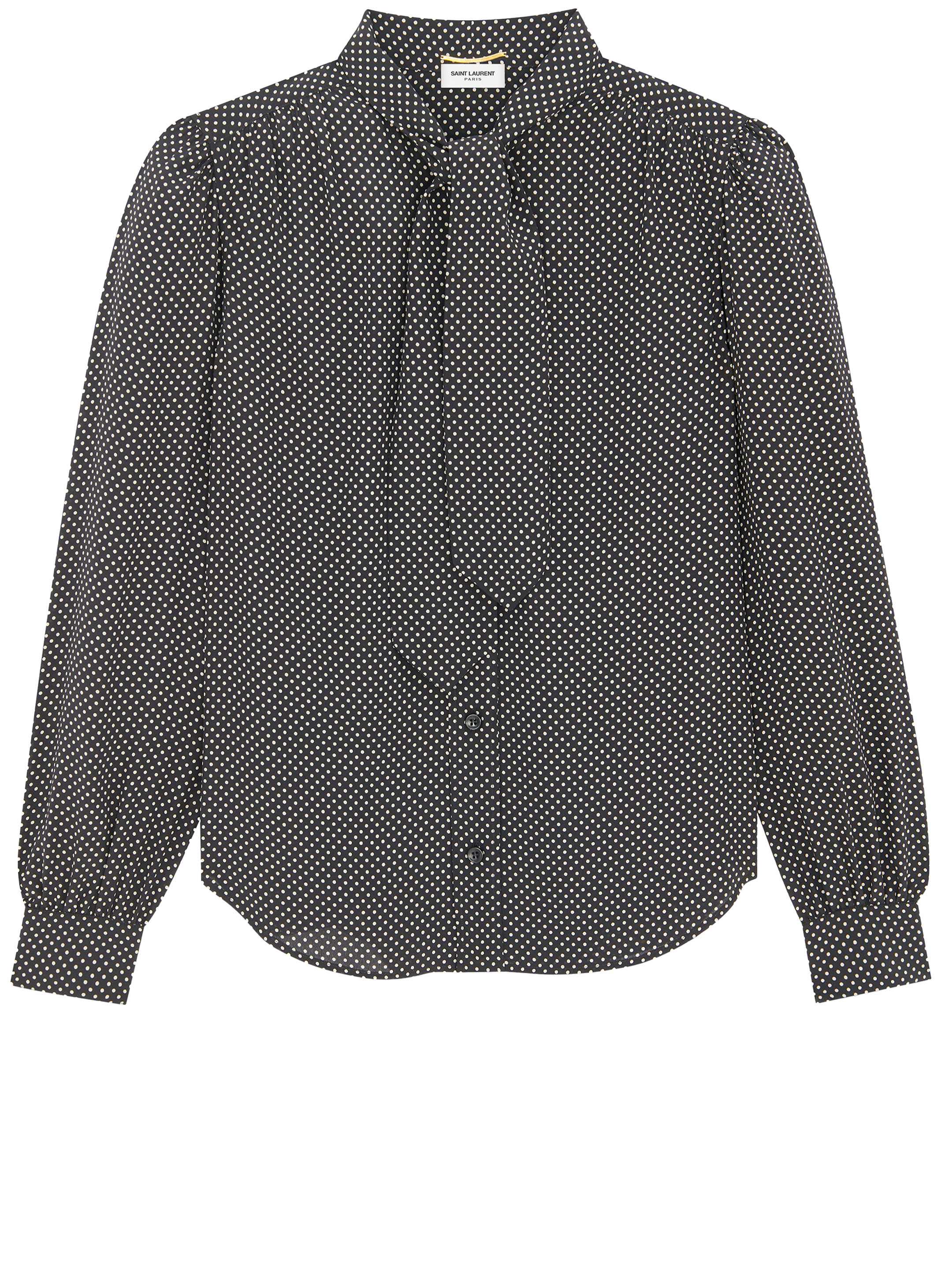 Блуза Saint Laurent Lavallière collar, черный
