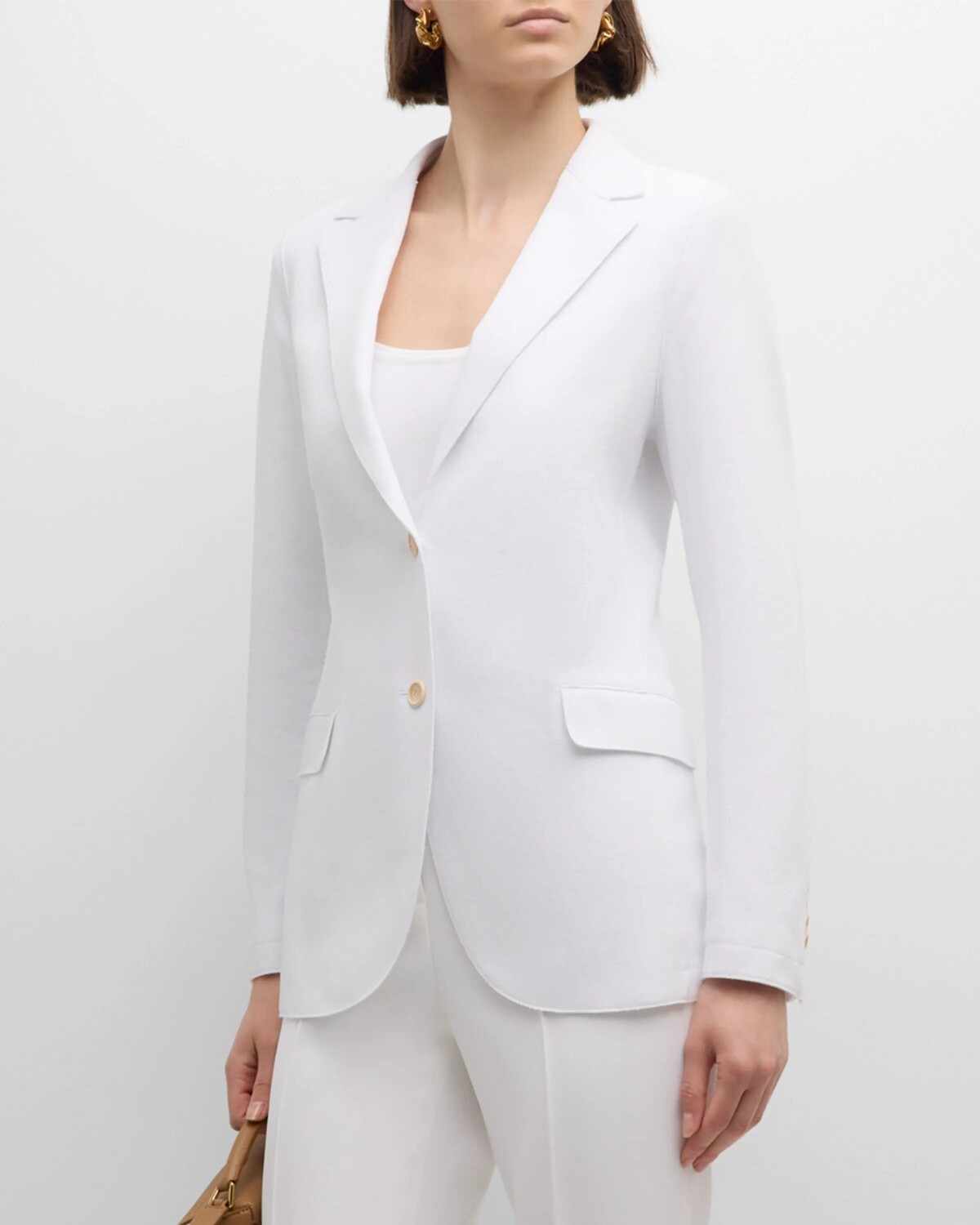 

Однобортный пиджак из пике Eleventy, цвет Ivory