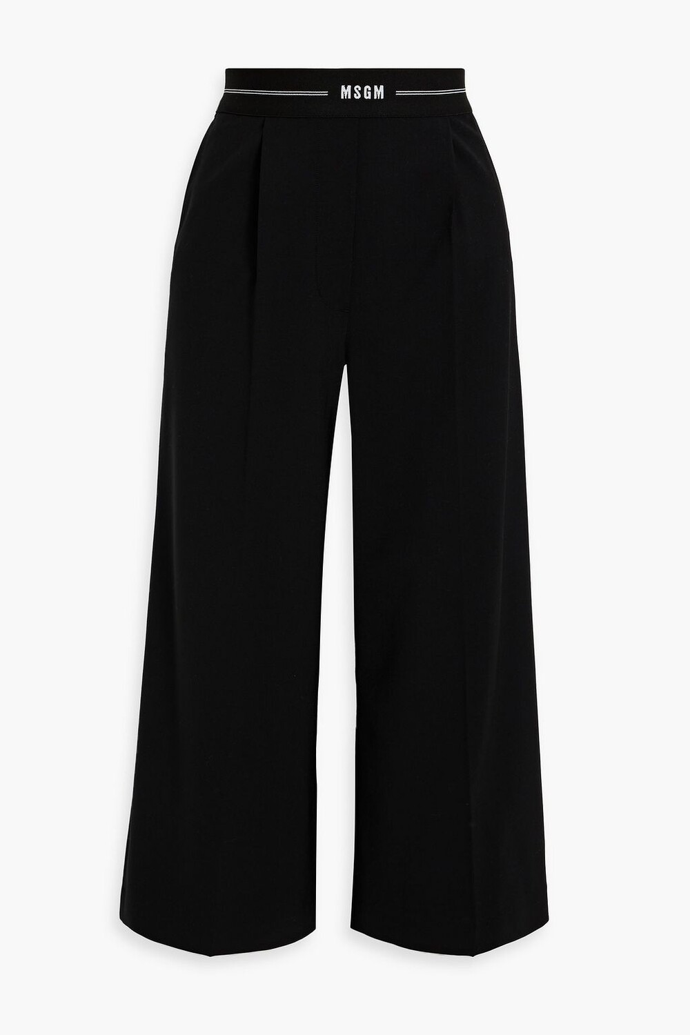 

Укороченные широкие брюки из смесовой шерсти MSGM, черный