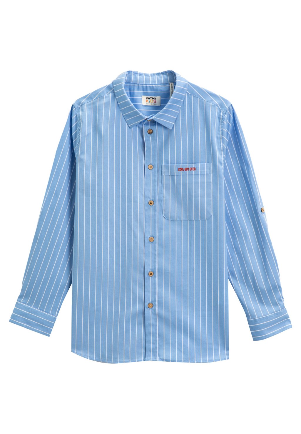 Рубашка ONE POCKET DETAIL EMBROIDERED DETAIL Koton, цвет blue брюки drawstring pocket detail koton цвет beige