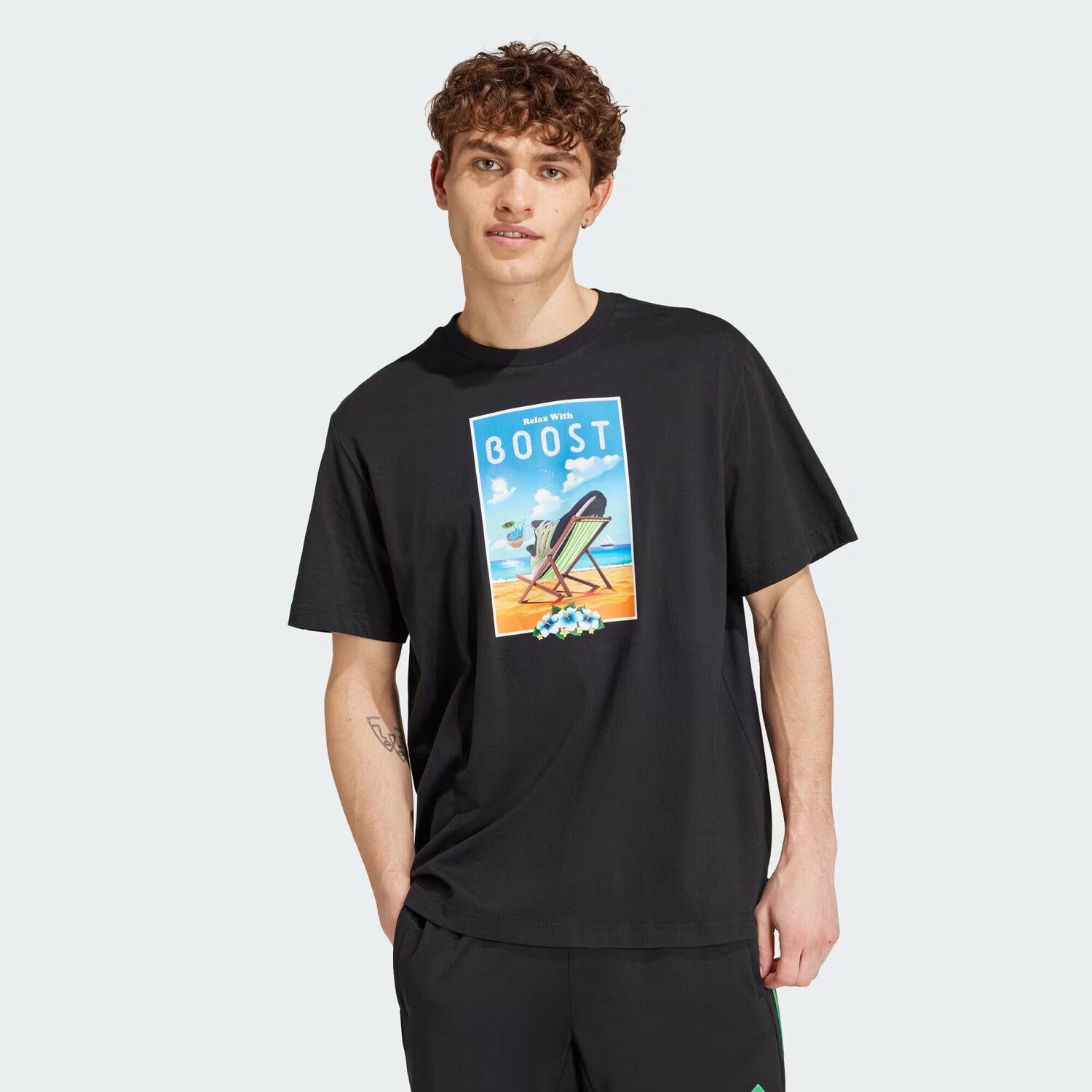 

Футболка Boost с короткими рукавами и графическим рисунком Adidas, цвет Black