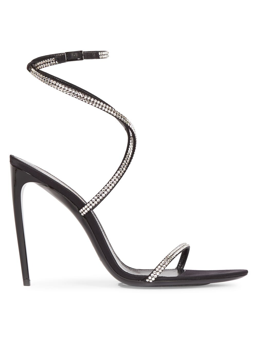 

Сандалии Georgia из креп-сатина со стразами Saint Laurent, неро