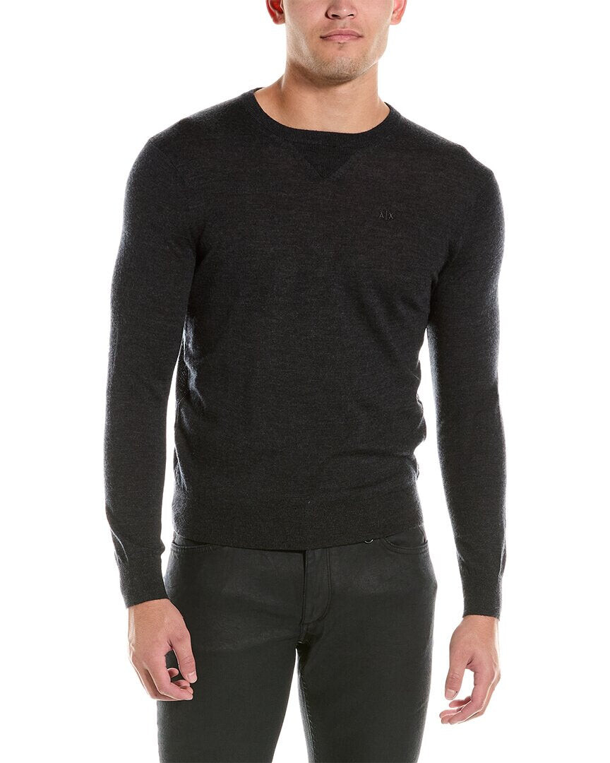 

Шерстяной пуловер Armani Exchange, серый