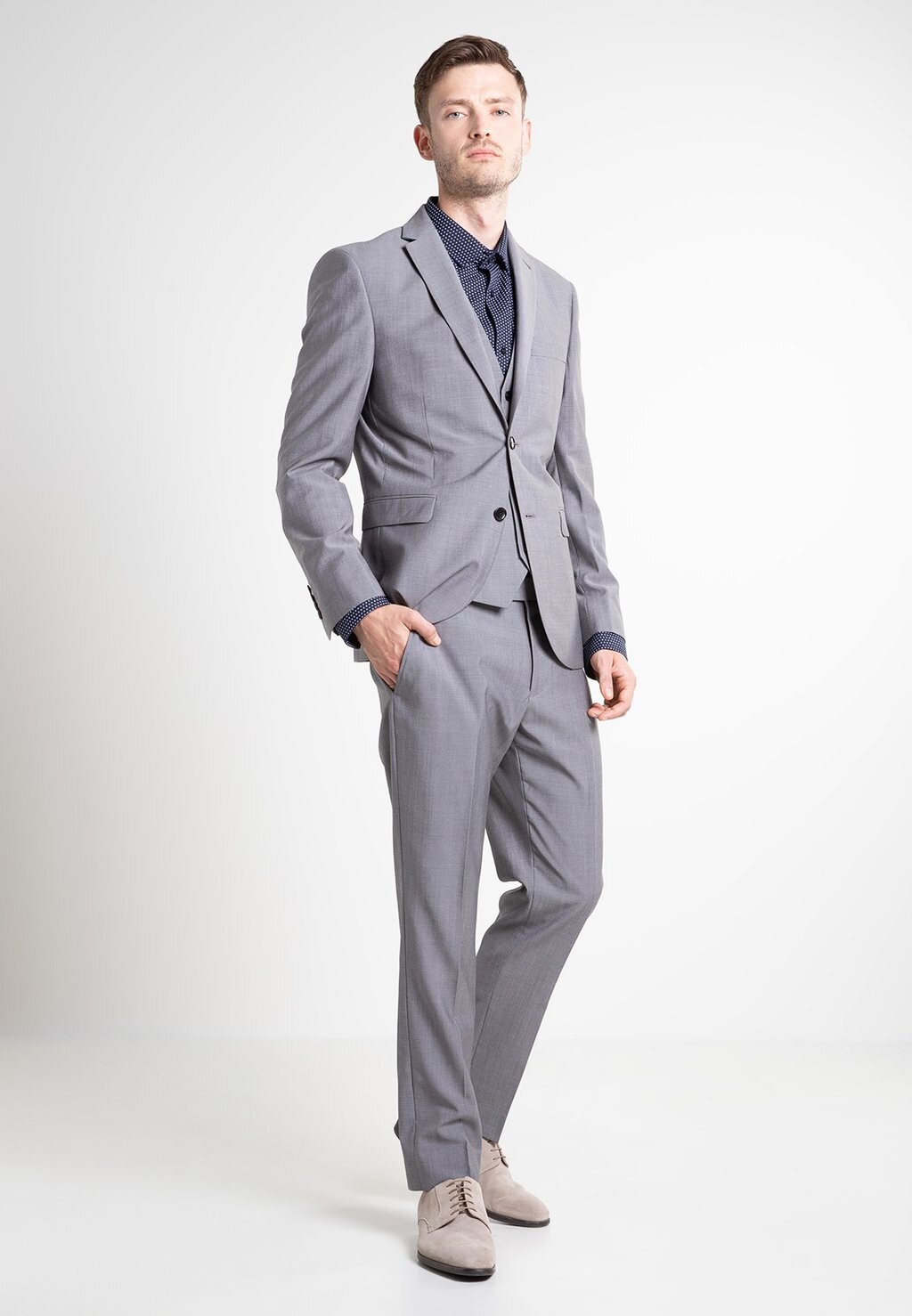 

Костюмные брюки Signature Tollegno Trousers Slim Fit Next, серый