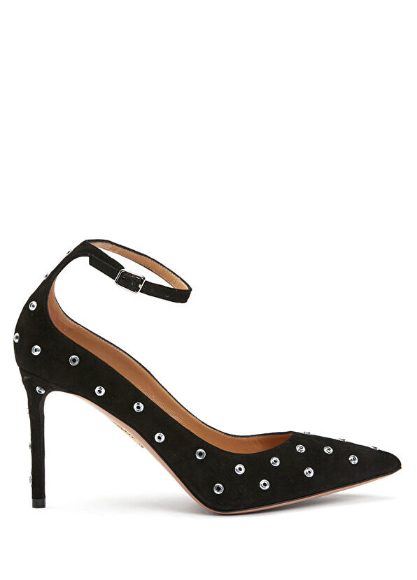 

Кожаные туфли на каблуке Love Love с кристаллами Aquazzura, черный