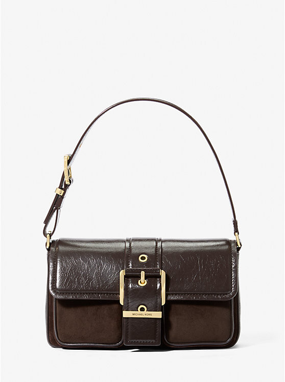 

Сумка Colby Medium из потрескавшейся кожи и замши Michael Kors, коричневый