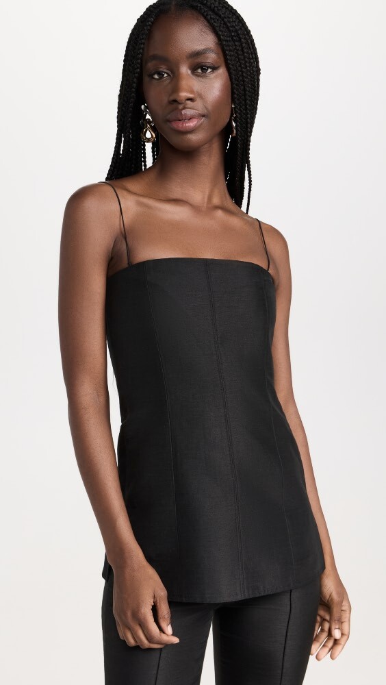 

Топ Helmut Lang Linen Slip, черный
